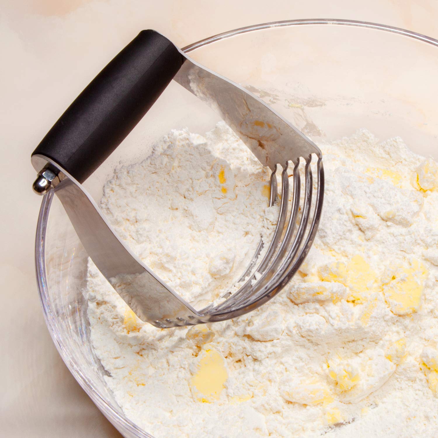 ALLTOP Stainless Steel Pastry Blender & Dough Cutter - Professional Baking Tool for Butter, Biscuits, Pie Crusts & Pastry Dough - Perfect for Kneading, Mixing & Creating Flaky, Fluffy Baked Goods - Ideal for Home Bakers & Professional Kitchens (1, Black)