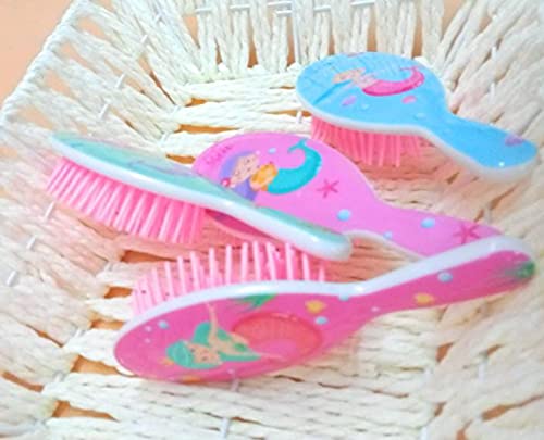 TERA 13 Hair Comb for Girls - Soft Bristle Mermaid Hair Brush for Kids with Massage Function, Gentle Detangling Brush for Girls (1 Piece) - Perfect Birthday Gift, Party Favor & Travel Hair Accessory