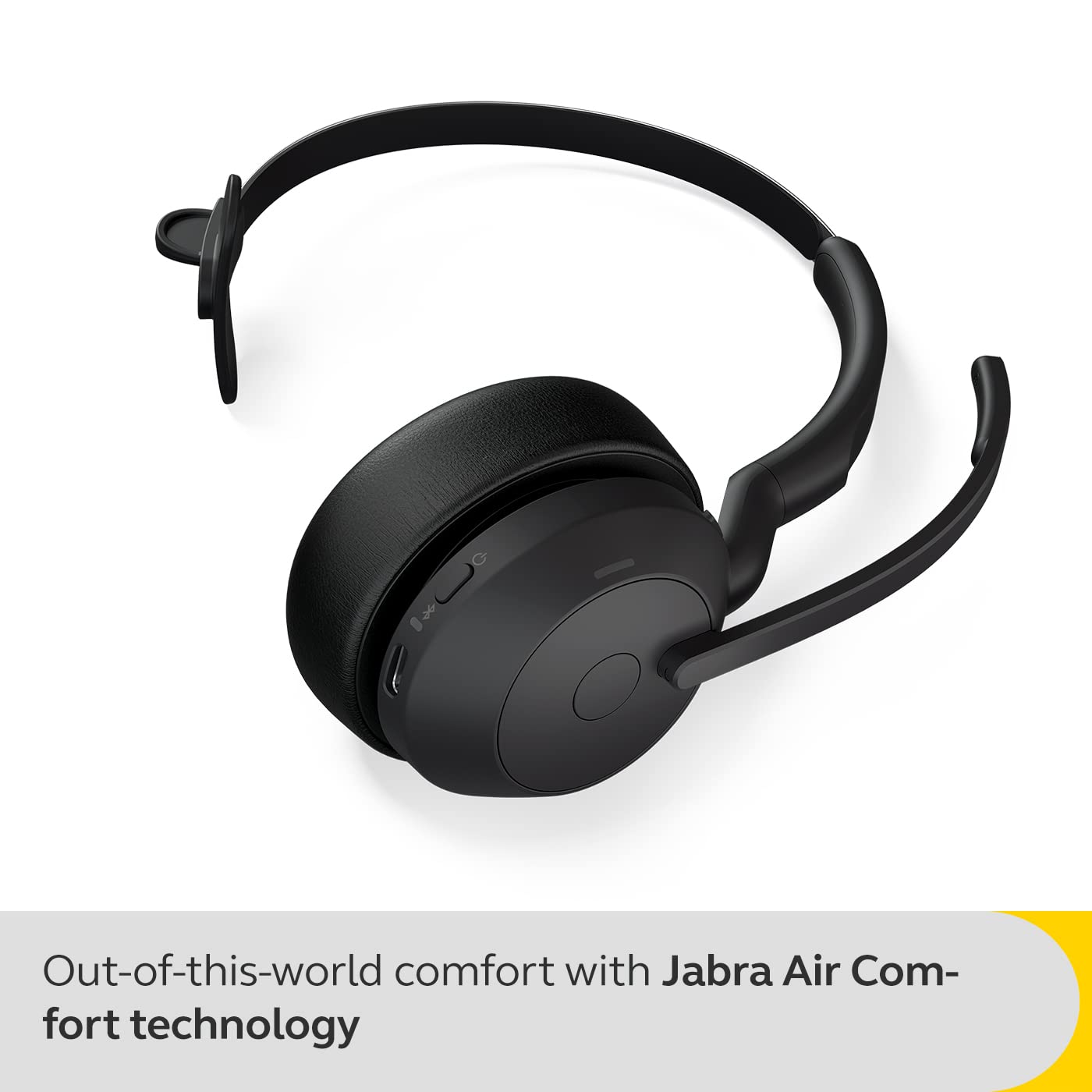 Jabra Evolve2 55 Mono Wireless Headset with Air Comfort Technology - Noise Cancelling Microphone & ANC - UC Compatible (Zoom, Google Meet) - Black - Perfect for Home Office & Remote Work