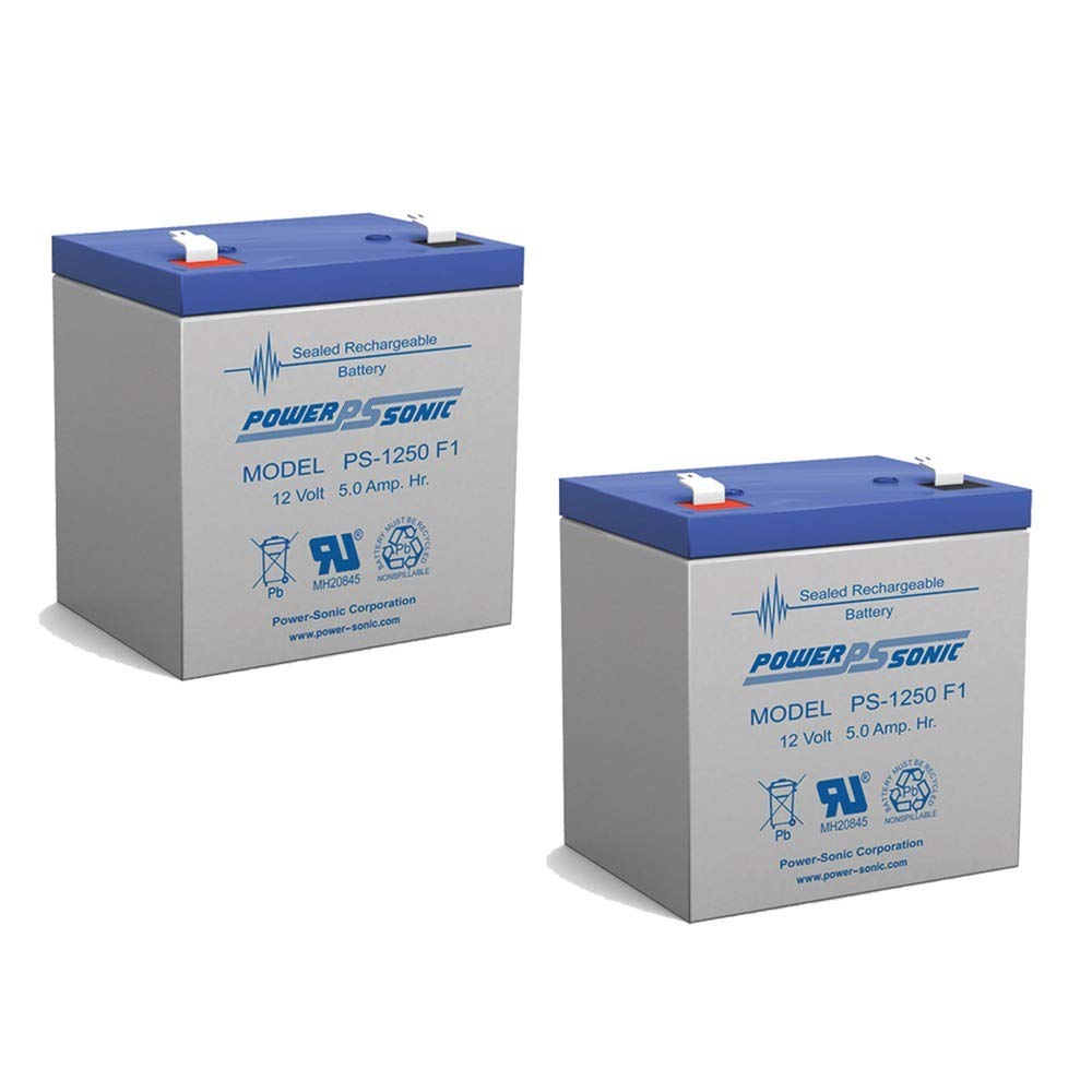 Power Sonic 12V 5AH Rechargeable Battery - 2 Pack Replacement for Sargent 737 Backup Power Supply | Ideal for Security Systems, Emergency Lighting & UPS Backup