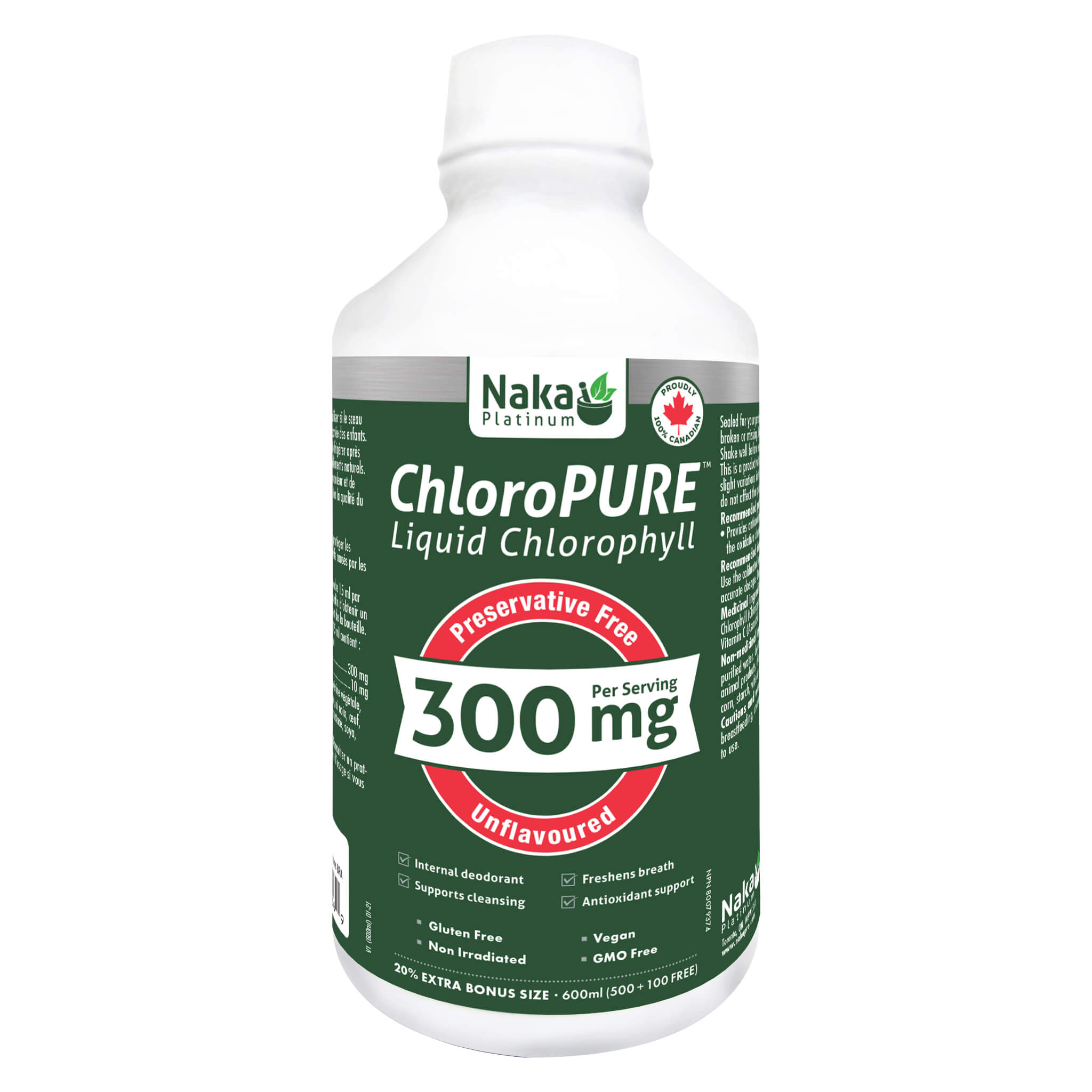 ChloroPure Liquid Chlorophyll 300mg Supplement - Natural Detox & Energy Boost (Unflavored) for Daily Wellness & Skin Health