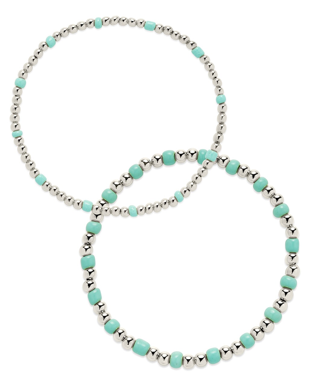 Stylish Misty Beaded Stretch Bracelet Set of 2 - Trendy Boho Jewelry for Women - Perfect for Parties, Weddings & Everyday Wear