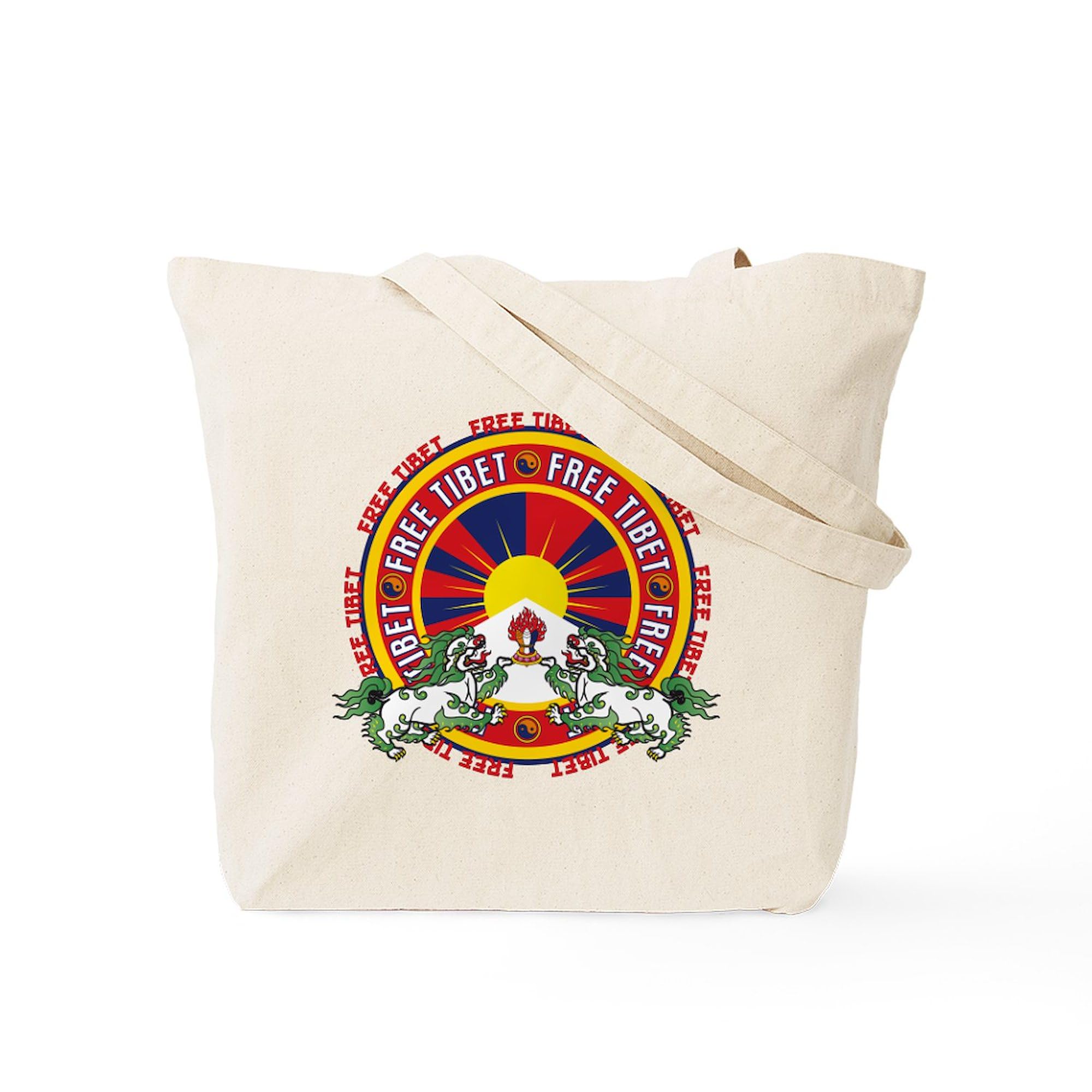 Free Tibet Snow Lions Tote Bag - Eco-Friendly Natural Canvas Reusable Shopping Bag for Groceries, Beach & Daily Use | CafePress