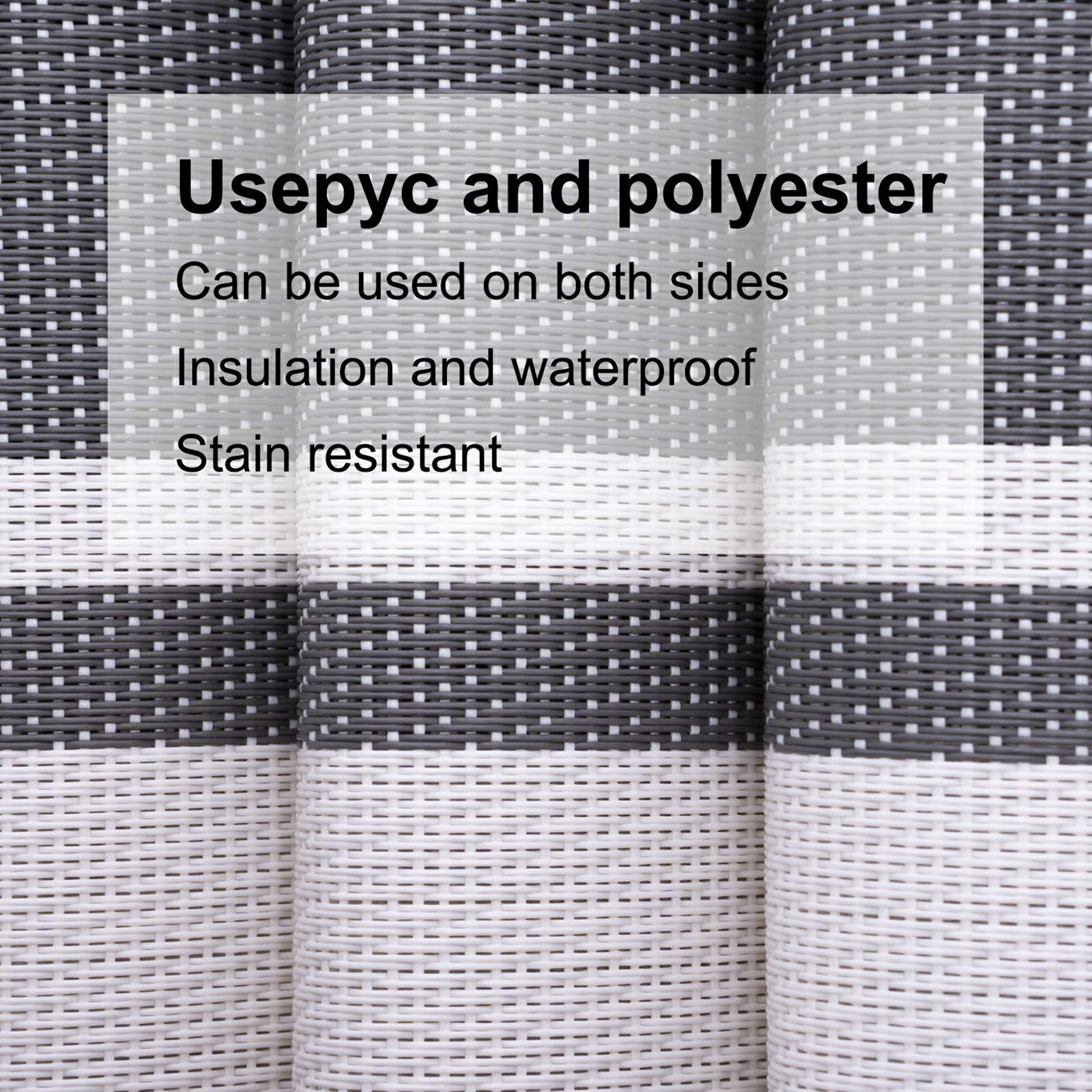 Premium 6-Piece Washable Vinyl Placemats Set - Heat Resistant, Easy Clean Table Mats for Kitchen & Dining - Indoor/Outdoor Use (Grey-White) - Perfect for Family Dinners, BBQs, and Everyday Meals
