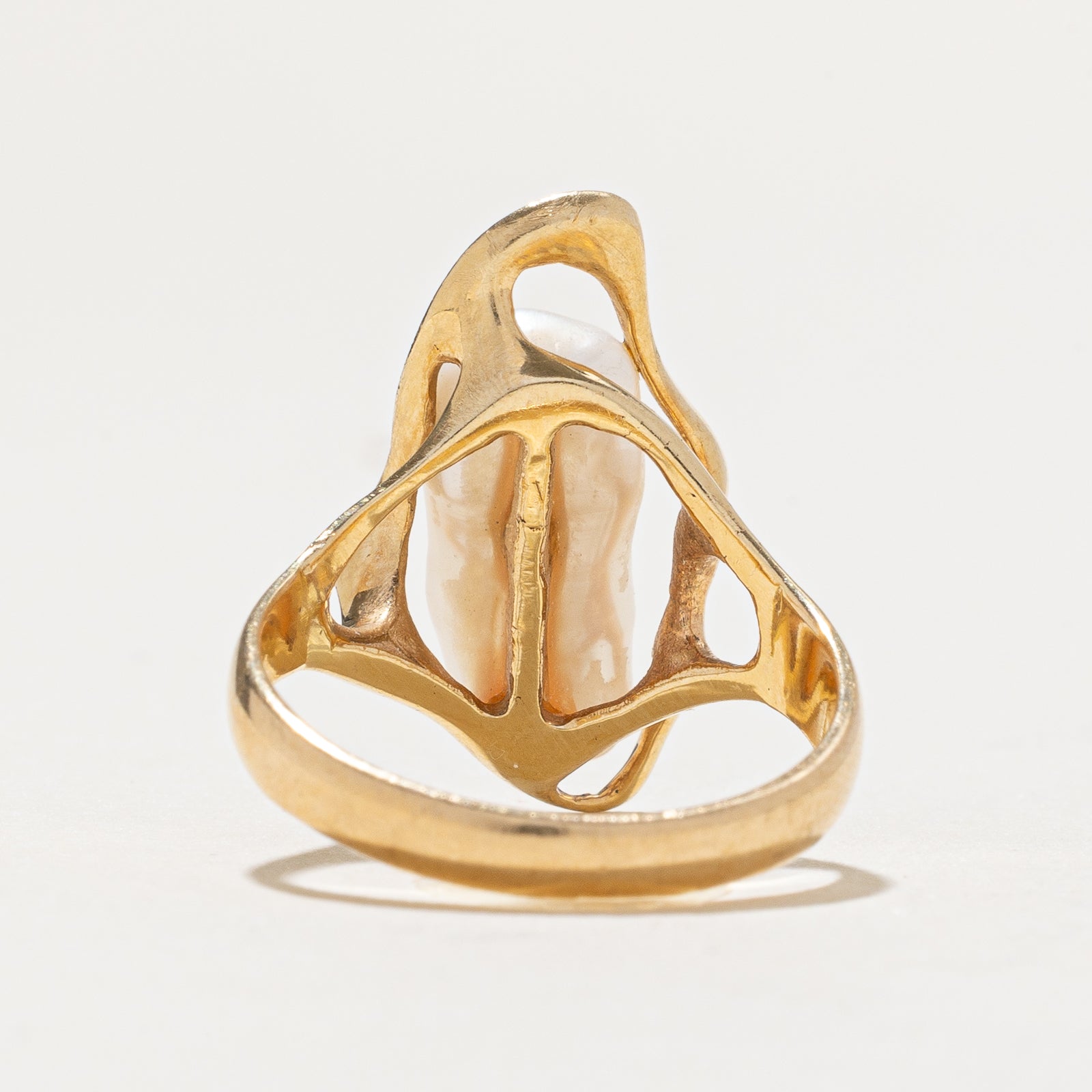 Baroque Pearl Abstract Ring for Women - Size 6.5 - Unique Handmade Jewelry Gift for Her - Perfect for Weddings, Parties & Special Occasions