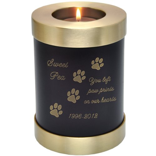 Personalized Engraved Brass Pet Memorial Candle Holder - Custom Pet Urn for Ashes Keepsake - Perfect for Home Memorials, Pet Loss Gifts & Remembrance Ceremonies