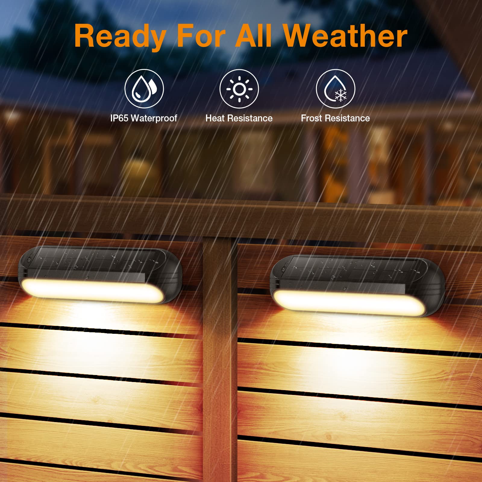 10 Pack Solar Fence Lights Outdoor - Multi-Color Changing & Warm White LED Solar Powered Lights for Garden, Deck, Stairs, Wall - Waterproof Solar Step Lights for Pathway, Patio, Yard, Landscape Lighting