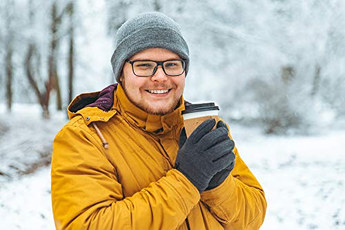 12 Pack Plain Long Cuffed Men's Beanies Skullies Multipack Bulk - Winter Warm Knit Hats for Outdoor Activities, Skiing, Snowboarding & Casual Wear
