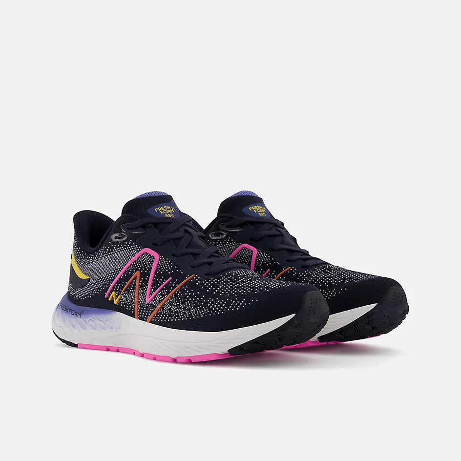 New Balance Kids' Fresh Foam X 880v12 Running Shoes - Eclipse/Moon Shadow/Vibrant Pink - Lightweight & Cushioned for School, Sports & Daily Activities