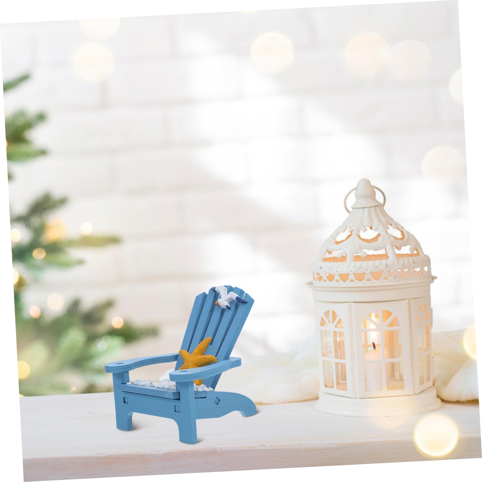Miniature Wooden Beach Chairs - Nautical Cake Toppers & Fairy Garden Decor - Adirondack Style Deck Chairs for DIY Crafts, Wedding Centerpieces & Coastal Home Decor