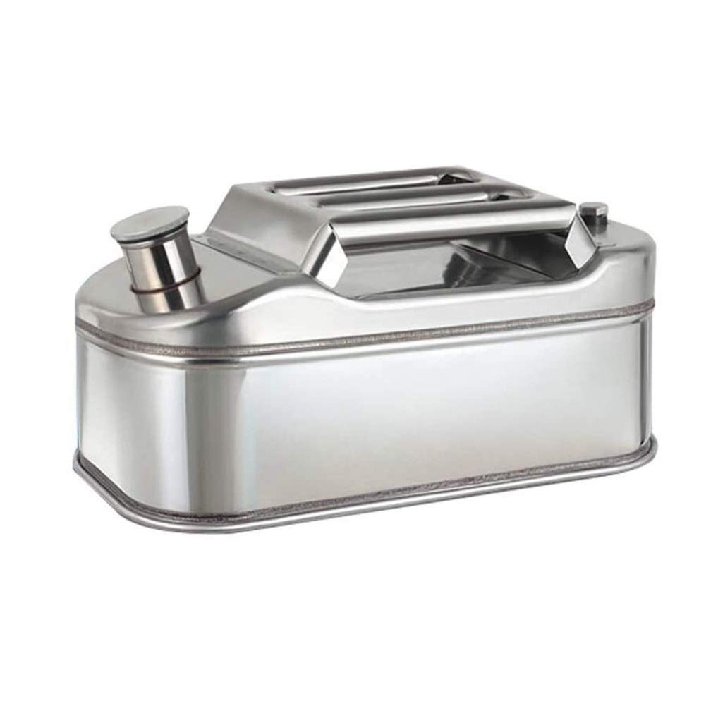 5L Stainless Steel Portable Gas Can - Anti-Corrosion Petrol & Diesel Fuel Tank for Car, Motorcycle, Truck | Durable Metal Gas Container for Emergency Fuel Storage, Camping & Road Trips