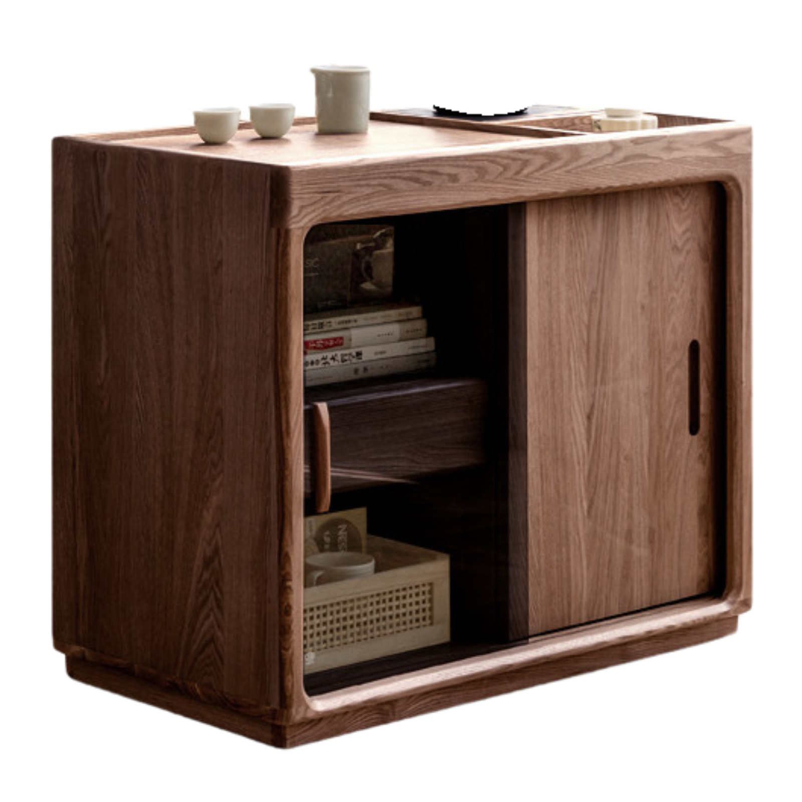 Premium Oak & Ash Solid Wood Tea Maker Set with Integrated Tea Table - Perfect for Home, Office & Zen Tea Ceremonies