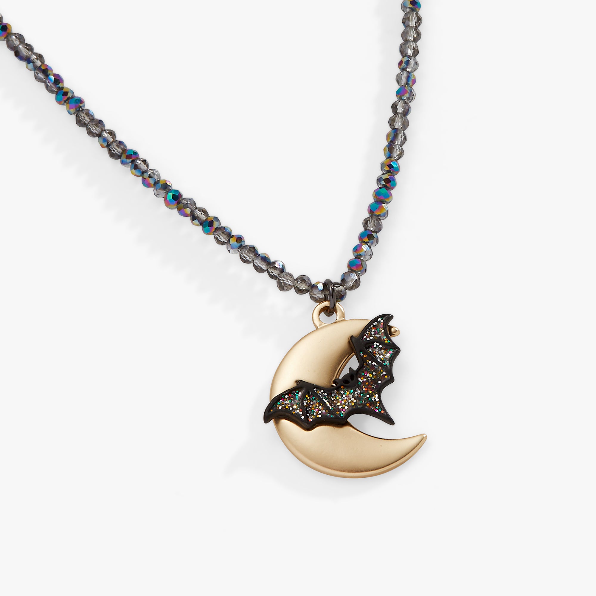 Halloween Moon and Bat Necklace - Gothic Jewelry for Women, Spooky Bat Pendant Necklace - Perfect for Halloween Costumes, Cosplay, and Gothic Fashion Accessories