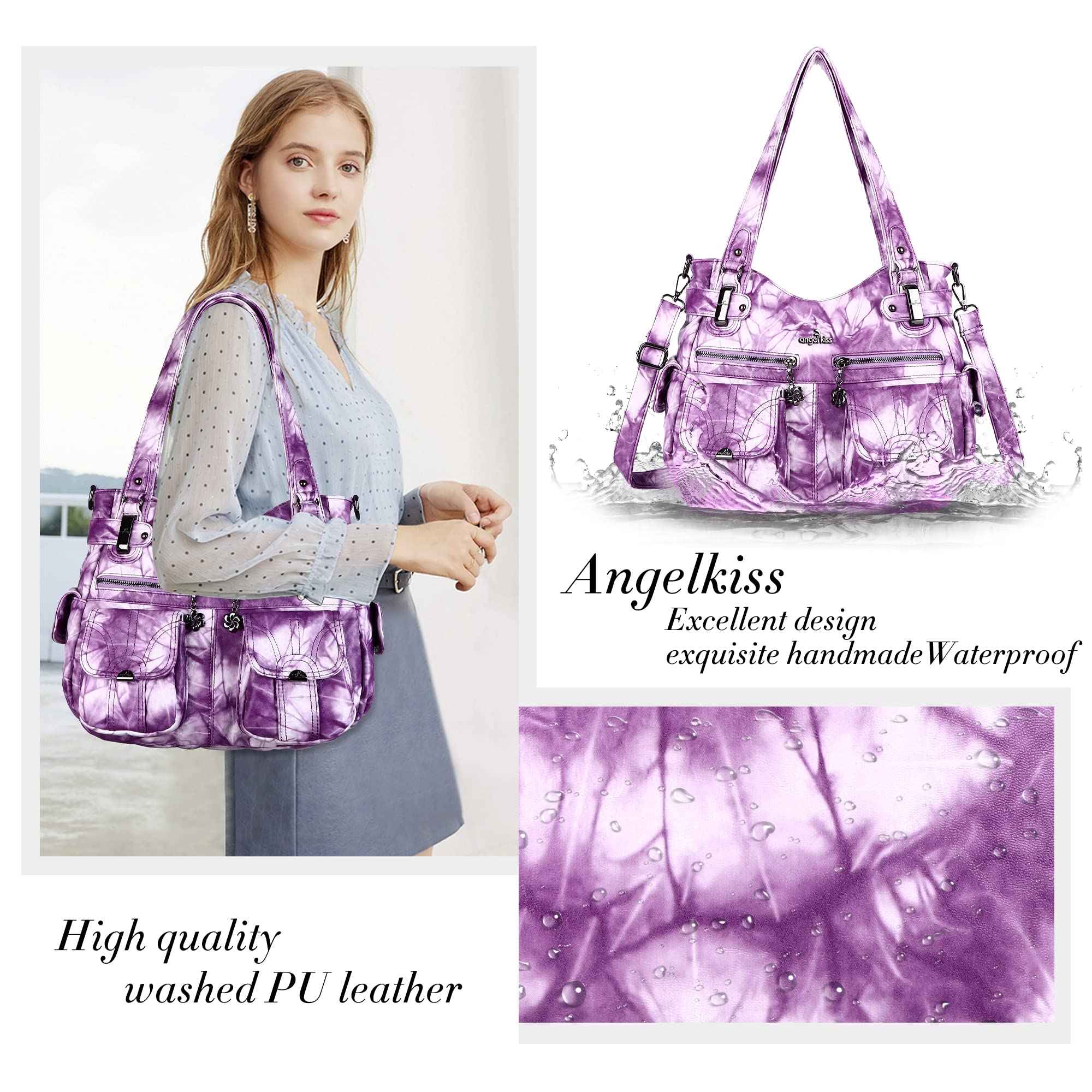 Stylish Women's Leather Tote & Shoulder Bags - Fashionable Top Handle Satchel Hobo Purse for Work, Travel & Everyday Use | Premium Washed Leather Handbags
