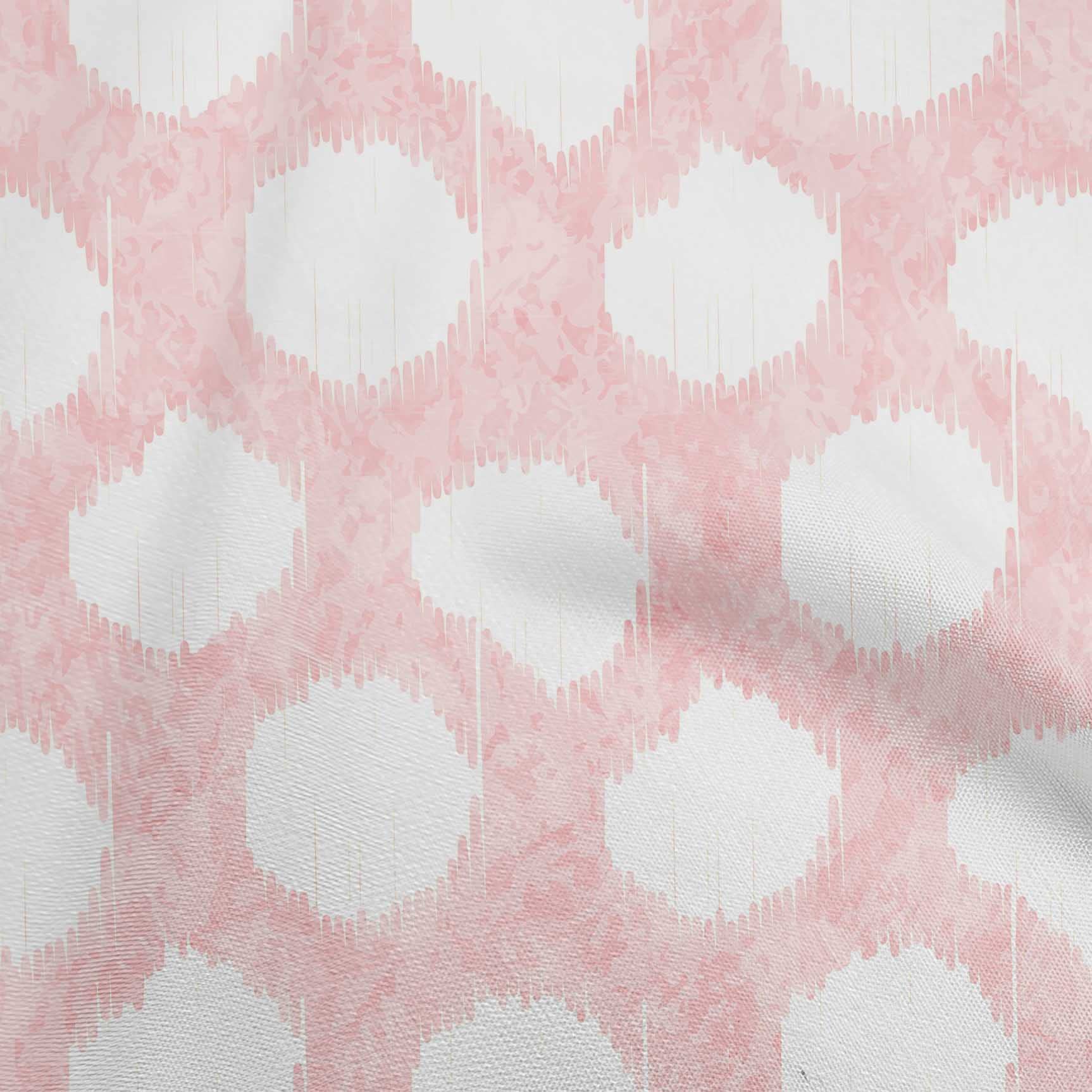 oneOone Rayon Light Pink Ikat Print Fabric by The Yard - 56 Inch Wide Soft Dress Material for DIY Clothing, Home Decor & Craft Projects
