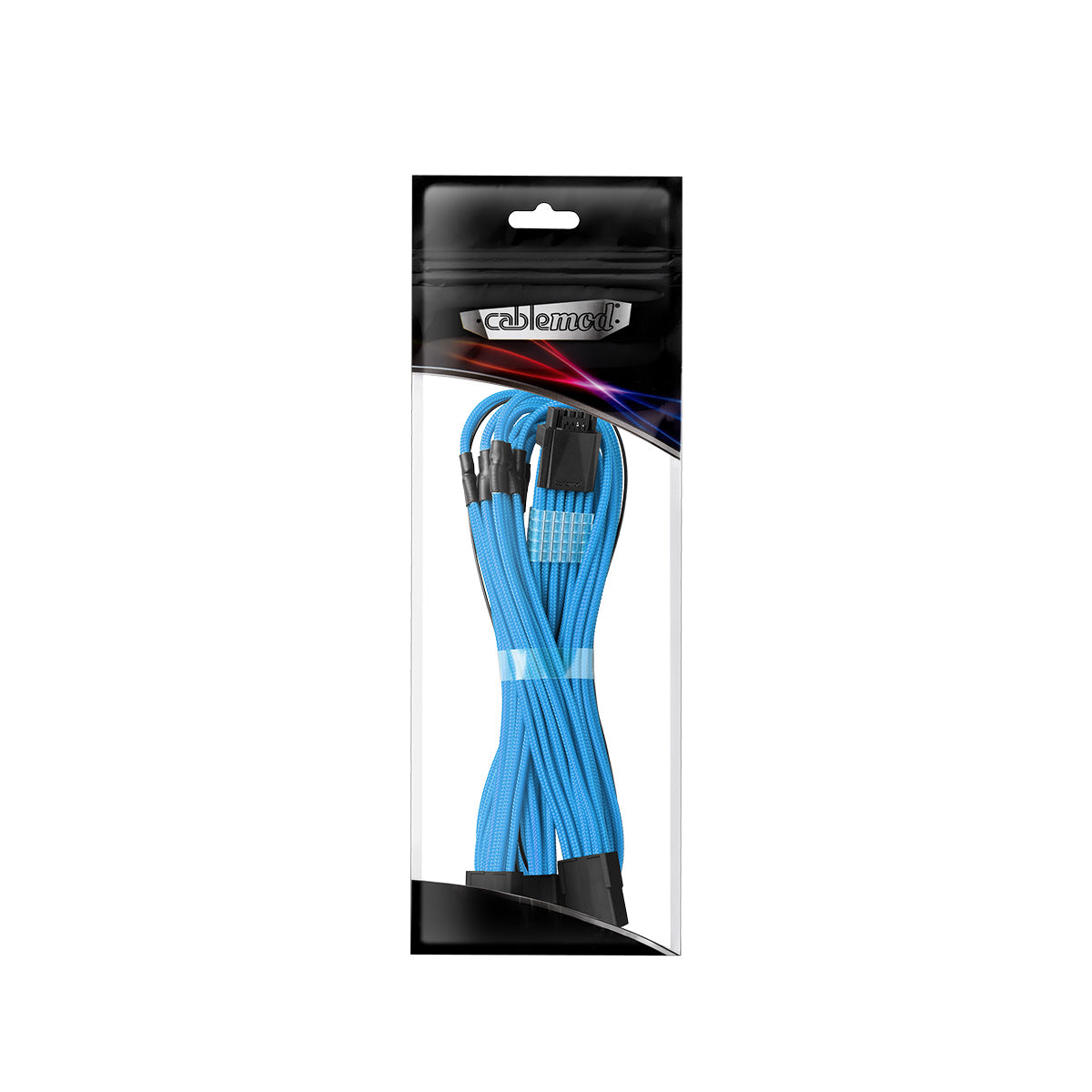 CableMod ModMesh Sleeved 12VHPWR StealthSense PCIe Extension Cable - Light Blue, 16 Pin to Triple 8 Pin, 45cm - Premium GPU Power Cable for Gaming PCs & Workstations