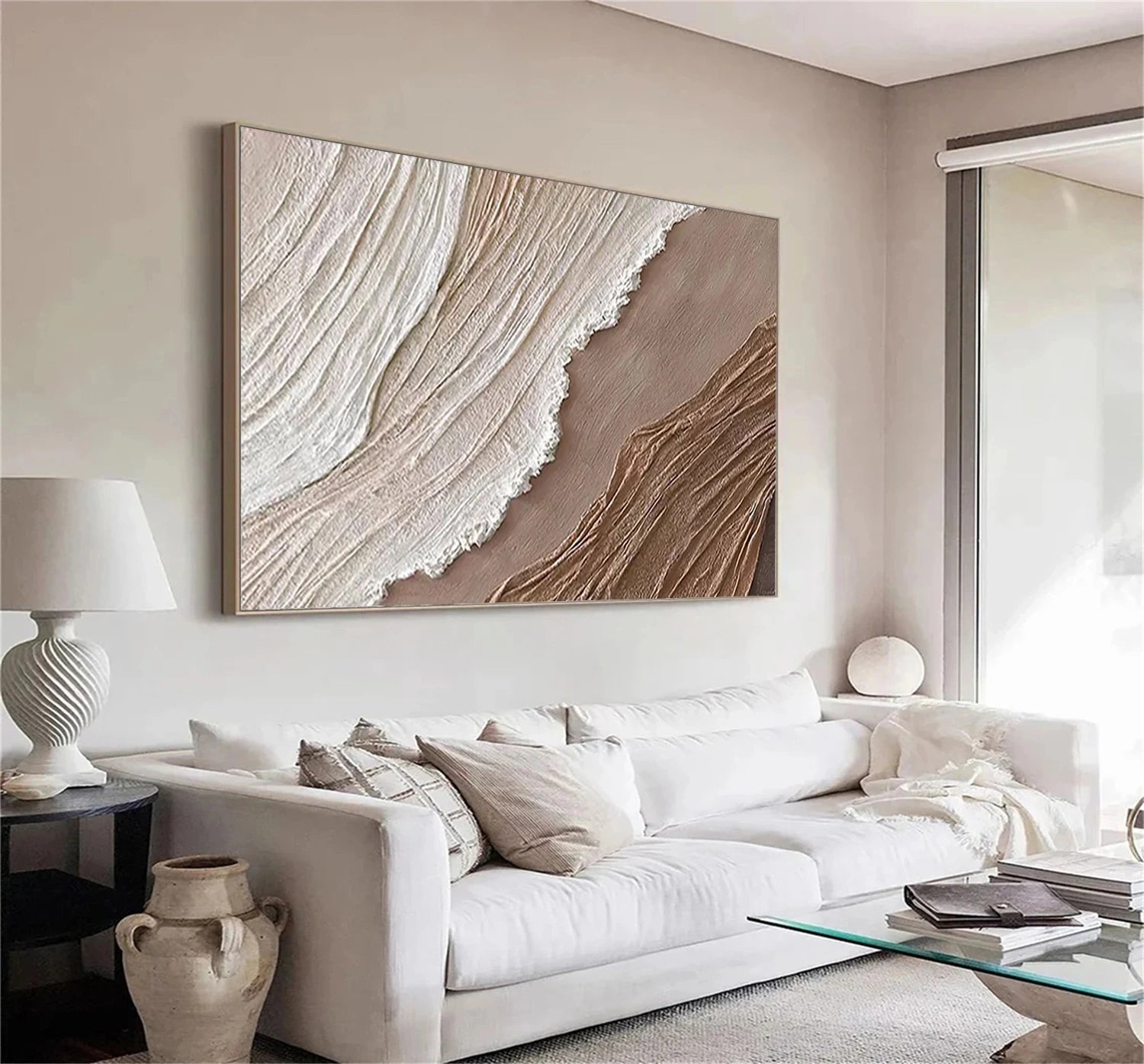 Ocean and Sky Painting #OS 094 - Handmade Canvas Wall Art for Home & Office Decor - Perfect for Living Room, Bedroom, or Office Wall Decoration