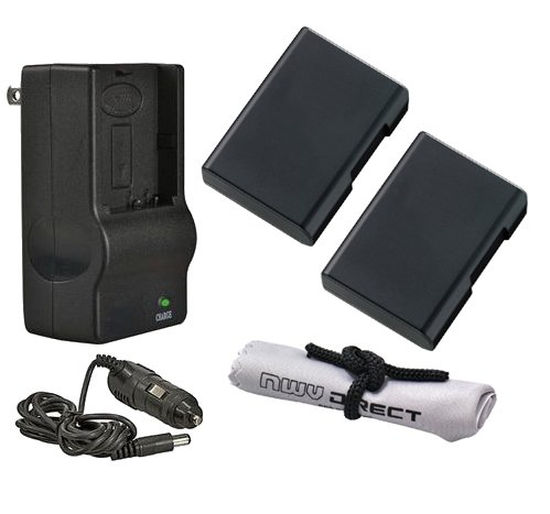 Nikon D3100 High Capacity Replacement Batteries (2-Pack) with AC/DC Travel Charger & Microfiber Cleaning Cloth - Perfect for Travel Photography, Vlogging & Extended Shooting Sessions
