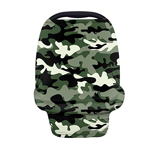 JOAIFO Green Army Camo Baby Nursing Cover - Multi-Use Nursing Scarf, Car Seat Canopy, Shopping Cart Cover & Stroller Cover for Breastfeeding Privacy | Perfect for Outdoor Activities, Shopping & Travel with Baby