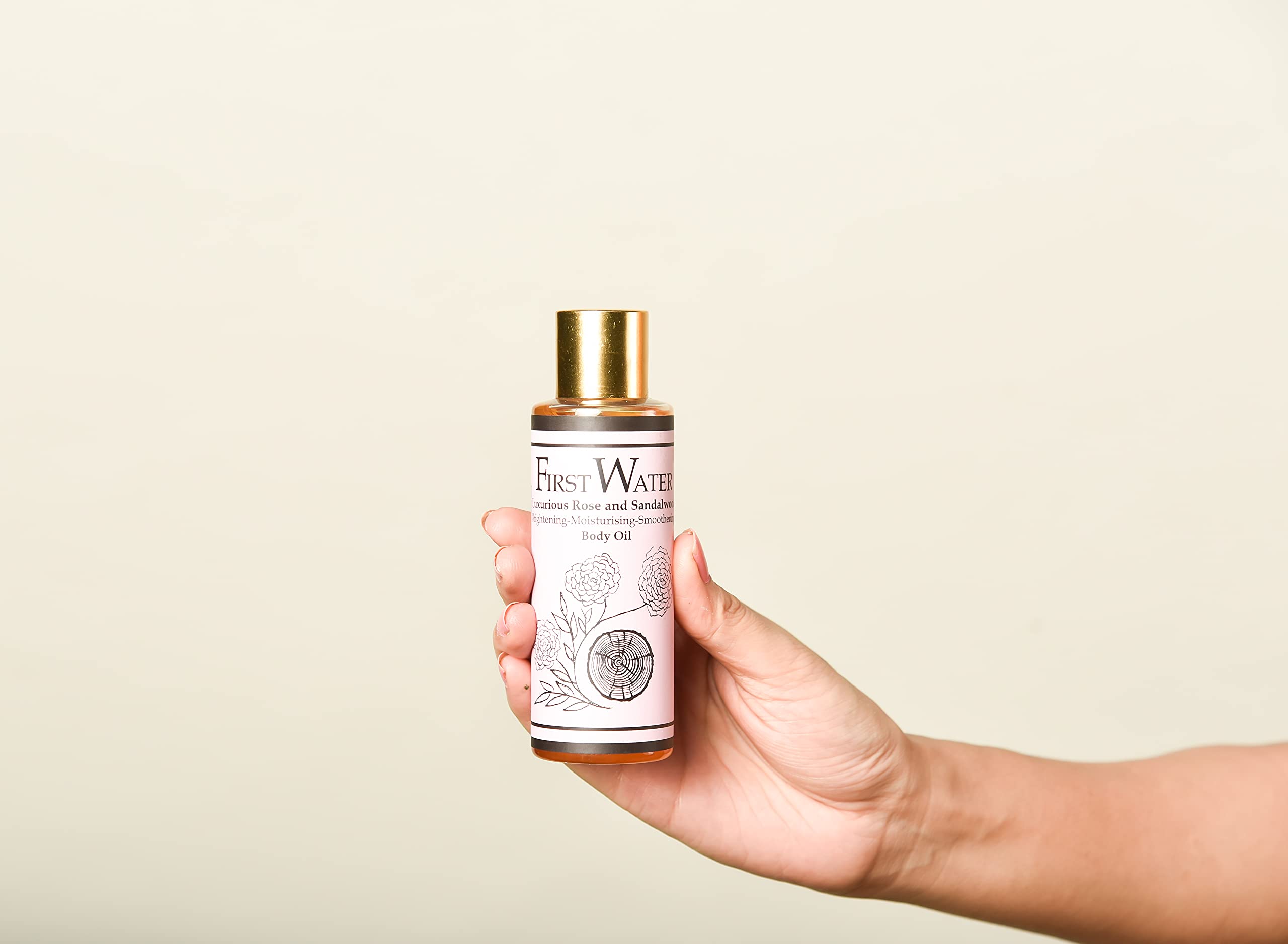 Luxurious Rose & Sandalwood Body Oil for Dry Skin - 4oz/120ml Moisturizing & Nourishing - Perfect for Massage, Aromatherapy & Nighttime Skincare Routine