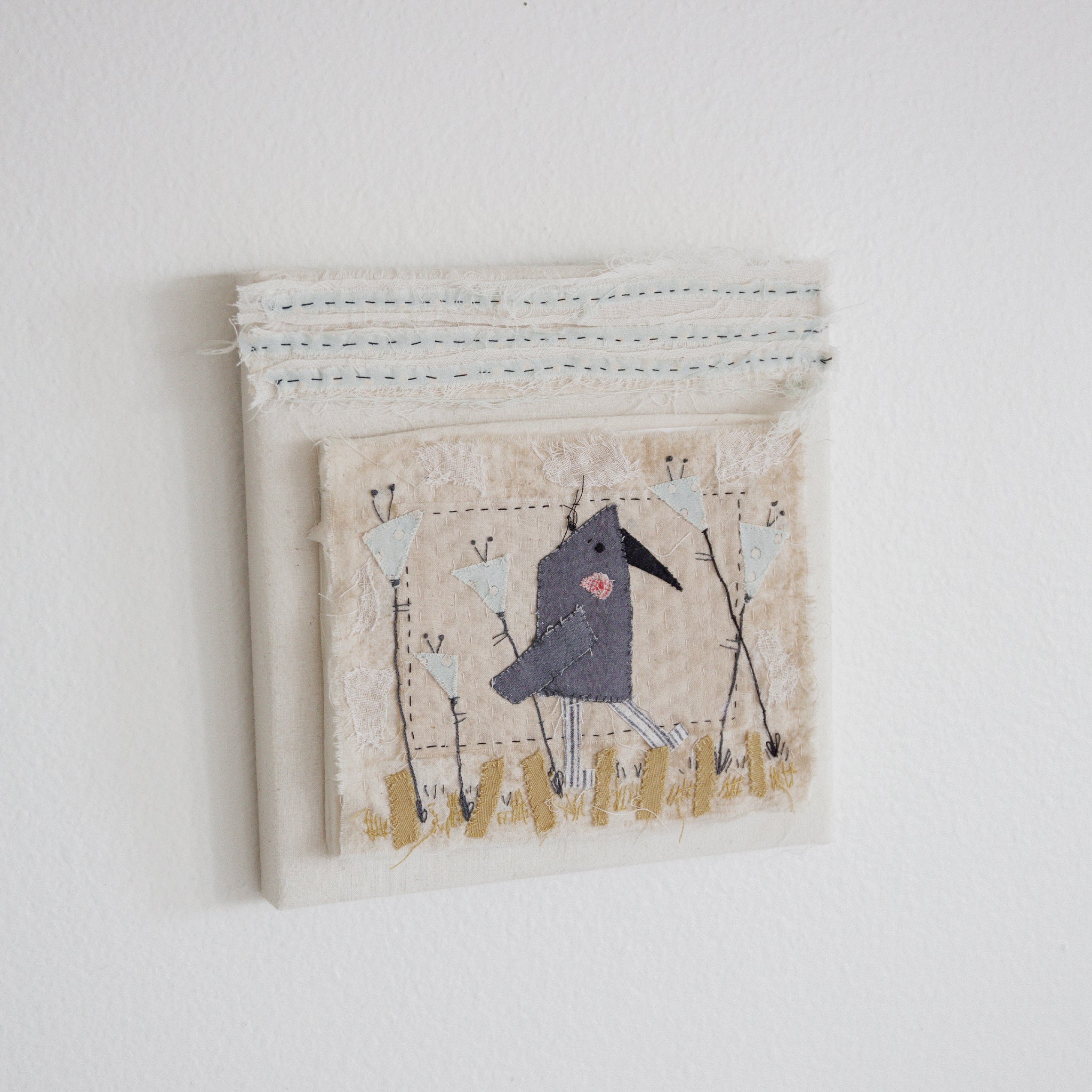 Hutch Studio Birds the Word Fabric Art Collection - The Crows Know Wall Hanging Decor for Home & Office | Perfect for Living Room, Bedroom, Nursery Decor