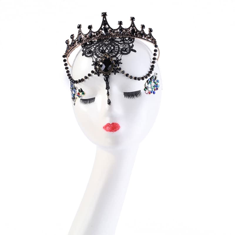 Vintage Crown Tiara Headdress - Queen Hair Accessories for Women, Gothic Headpiece for Bridal, Prom, Homecoming & Fairy Costume - Elegant Wedding & Party Hair Jewelry