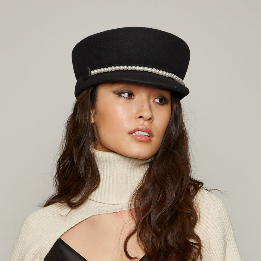 Sabrina Wool Felt Cap - Women's Winter Fashion Hat for Cold Weather - Perfect for Outdoor Activities, Travel & Daily Wear