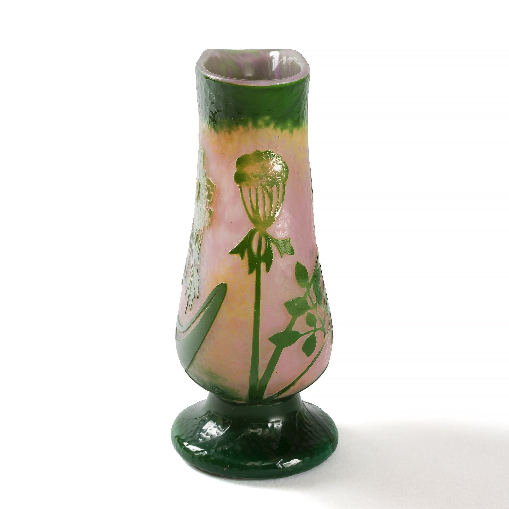 Daum Nancy Ombelle Cameo Glass Vase - Antique French Art Nouveau Floral Decor - Perfect for Home Decor, Wedding Centerpieces & Luxury Gift Giving