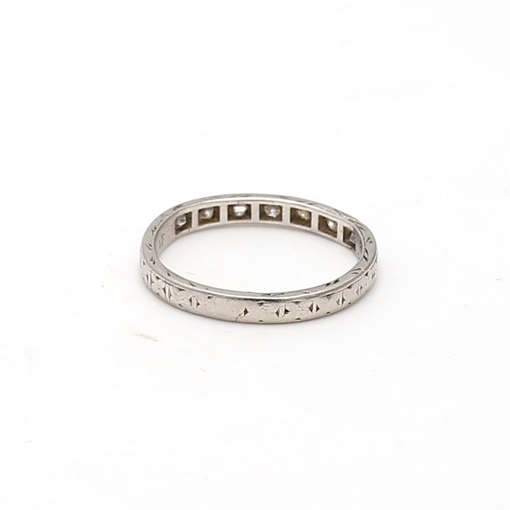 0.35 Carat Round Brilliant H SI1 Diamond Platinum Wedding Band Ring for Women - Elegant Bridal Jewelry, Anniversary Gift & Engagement Ring for Special Occasions