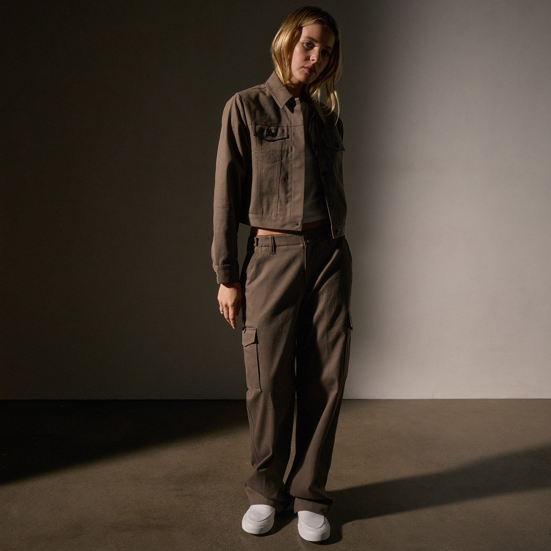 Soft Cashmere Touch Cargo Pants for Women - Comfortable & Stylish Mushroom Color - Perfect for Casual Outings, Travel & Lounge Wear