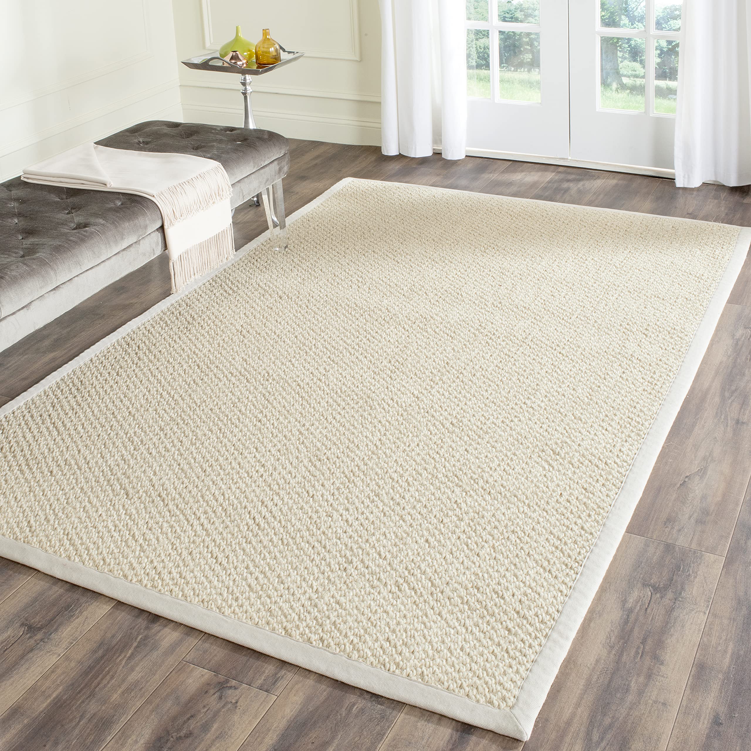 SAFAVIEH Natural Fiber Sisal Area Rug 5' x 8' - Cream Easy-Care Jute Rug for High Traffic Areas | Perfect for Living Room, Bedroom & Home Office | NF525A