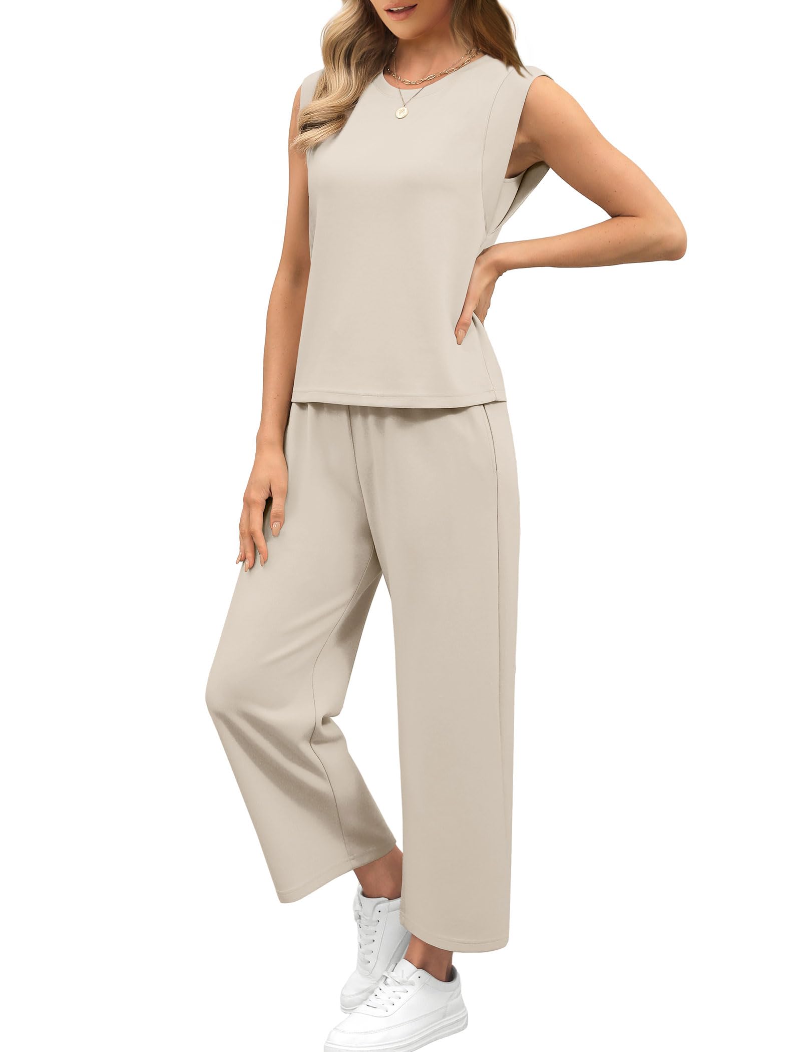 Stylish SAMPEEL Women's Two Piece Sets - Casual Summer Outfits with Wide Leg Crop Pants for Travel, Vacation & Lounge Wear | Perfect for Beach Getaways, Weekend Brunch & Relaxing at Home