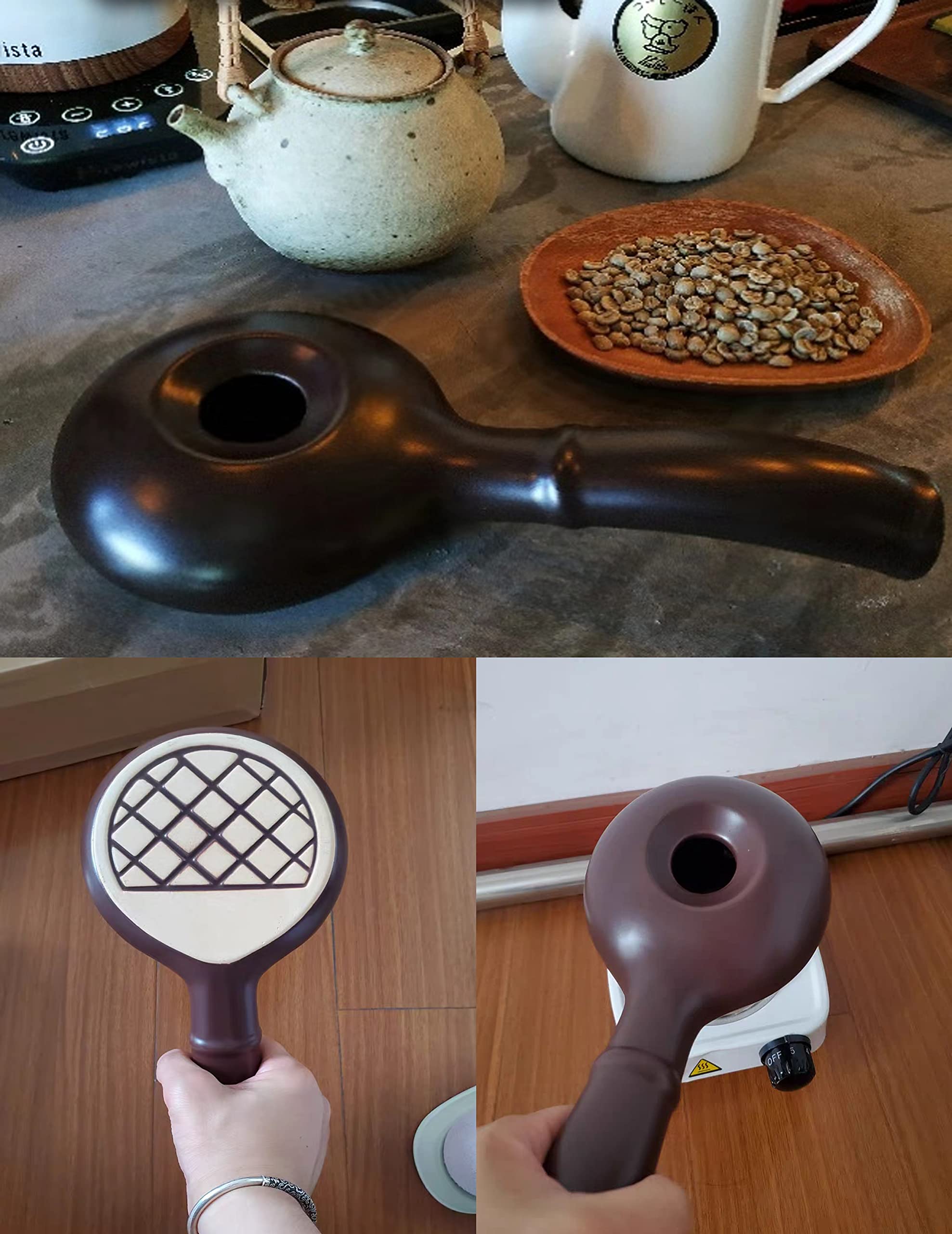 **Premium Ceramic Coffee Roaster Machine for Home Use - Stovetop Coffee Bean Roaster with Extended Handle & Manual Control - Perfect for Fresh Roasting, Gifts & Coffee Enthusiasts**    *(Use Cases: Home brewing, DIY coffee roasting, gourmet coffee lovers, kitchen essentials, barista tools, unique gifts for coffee aficionados.)*