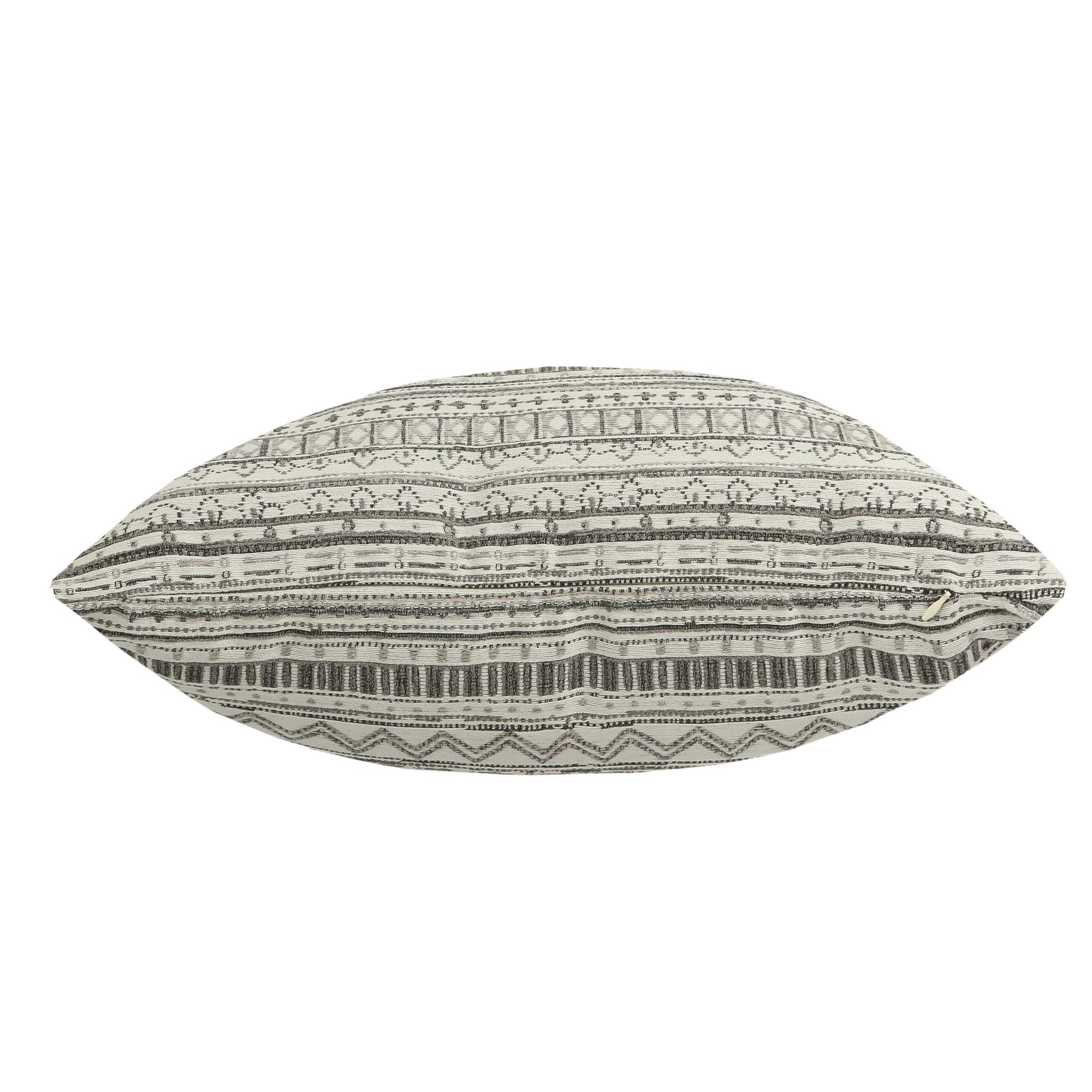 2 Pack Bohemian Striped Geometric Throw Pillow Covers 20x20 Inches - Gray & Cream Decorative Sofa Couch Bed Pillow Cases for Living Room, Bedroom & Home Decor