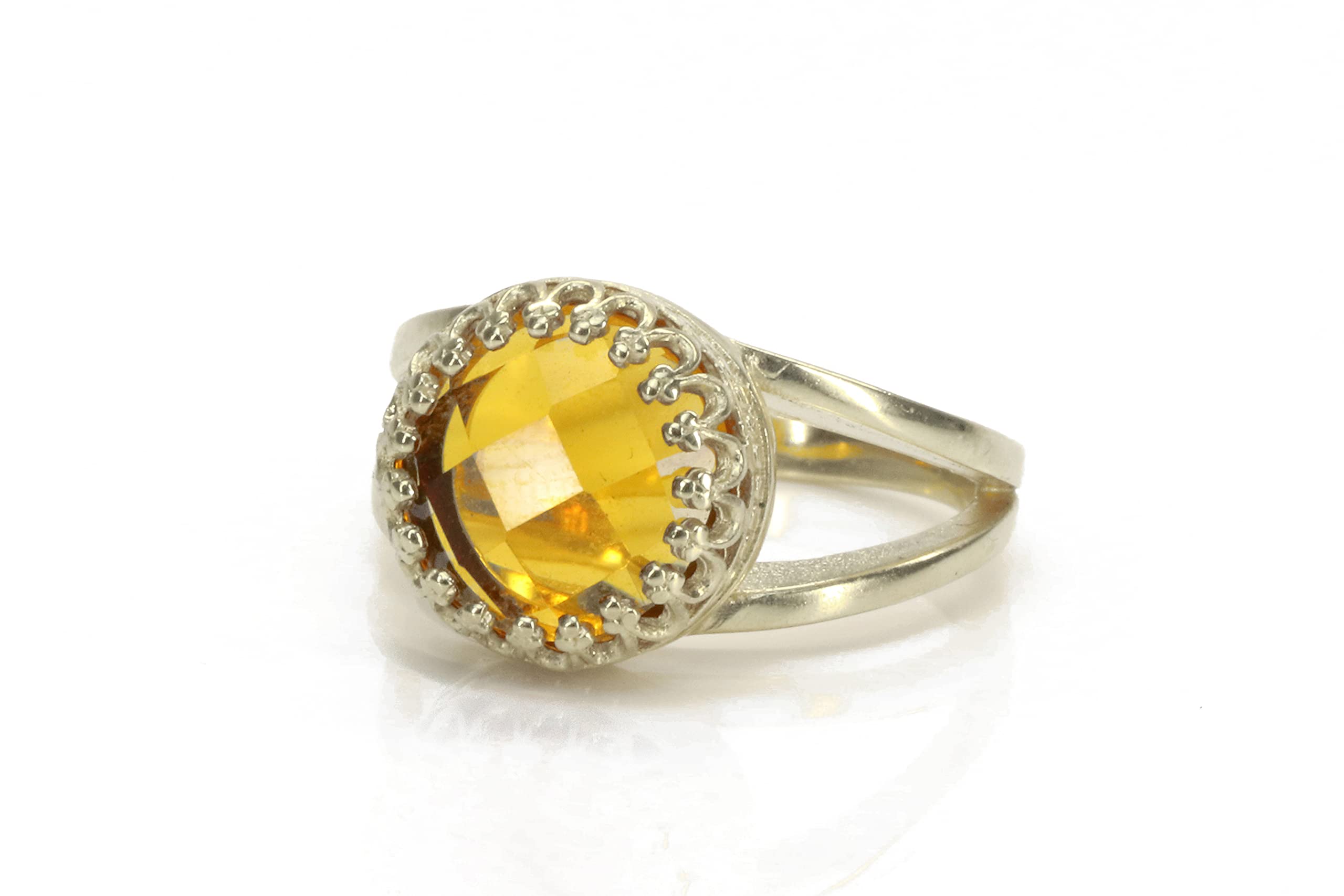 Vintage Citrine Ring for Women - Handmade Gold Jewelry for Gifts | Wedding, Anniversary