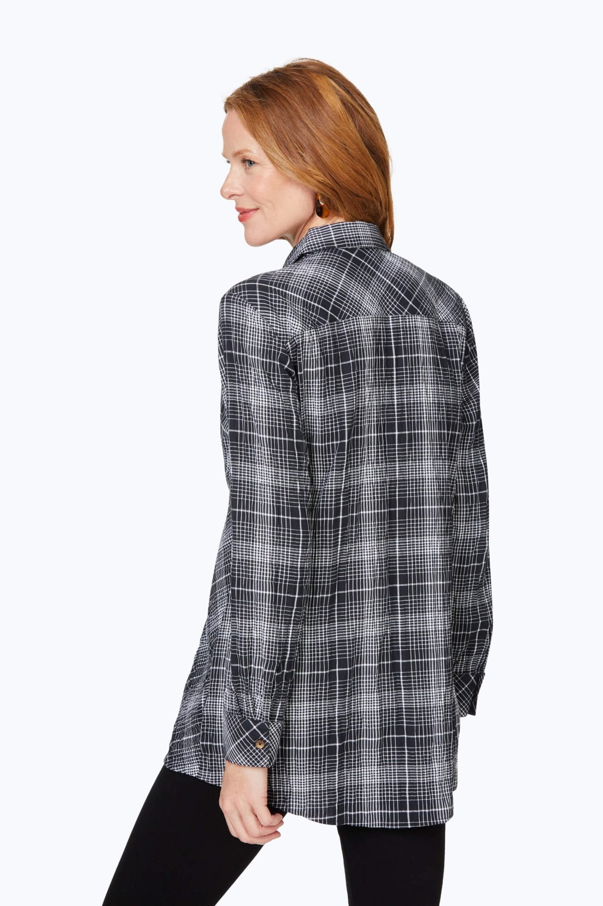 Stylish Cici Plaid Long Sleeve Tunic Top for Women - Perfect for Fall Fashion, Office Wear & Casual Outings
