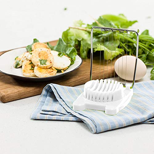 WOIWO Multi-Functional Egg Slicer & Cutter - Stainless Steel Kitchen Tool for Hard Boiled Eggs, Fruits & Vegetables - Perfect for Salads, Meal Prep & Party Platters