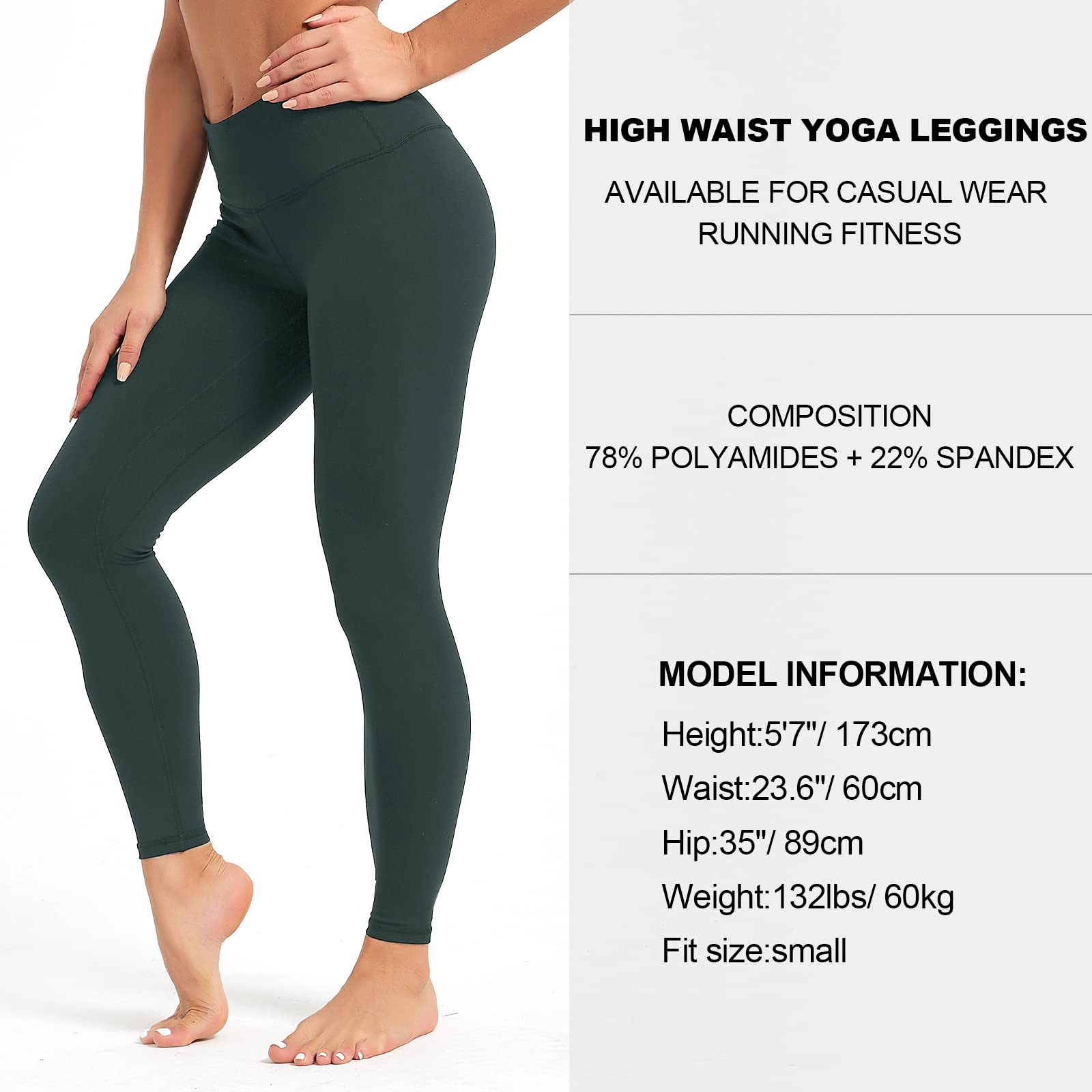 High Waisted Yoga Leggings for Women with Pockets - Tummy Control & Butt Lift Workout Leggings - Running, Gym & Lounge Pants for Active Women