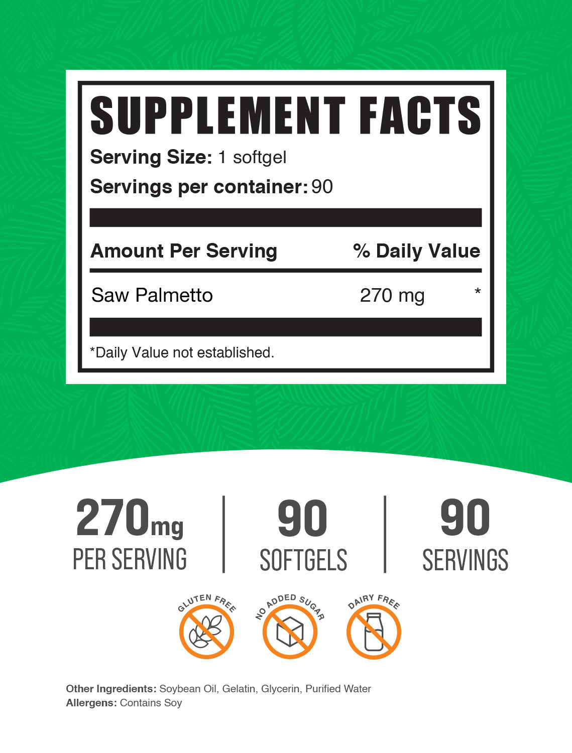Premium Saw Palmetto Softgels 1000mg - 120 Count | Natural Prostate Support & Hair Growth Supplement | for Men's Health, Urinary Function & DHT Blocking | Non-GMO, Vegan Friendly | Daily Wellness & Vitality Support