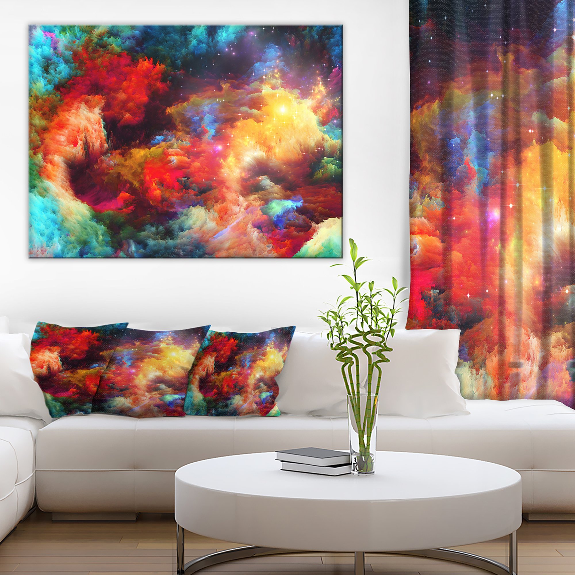 Fractal Paint Fusion Contemporary Art Canvas Print - Modern Abstract Wall Decor for Living Room, Bedroom & Office | High-Quality Home & Office Artwork