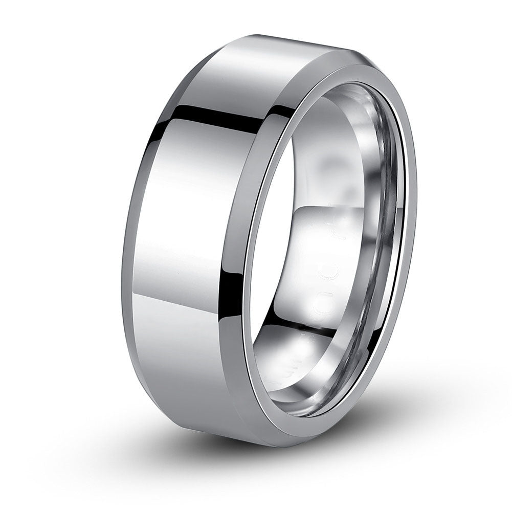 MABELLA Matching Couple Rings for Men & Women - Stainless Steel & Sterling Silver Three Stone Princess Cut Wedding Bands - Perfect for Anniversaries, Engagements, and Romantic Gifts