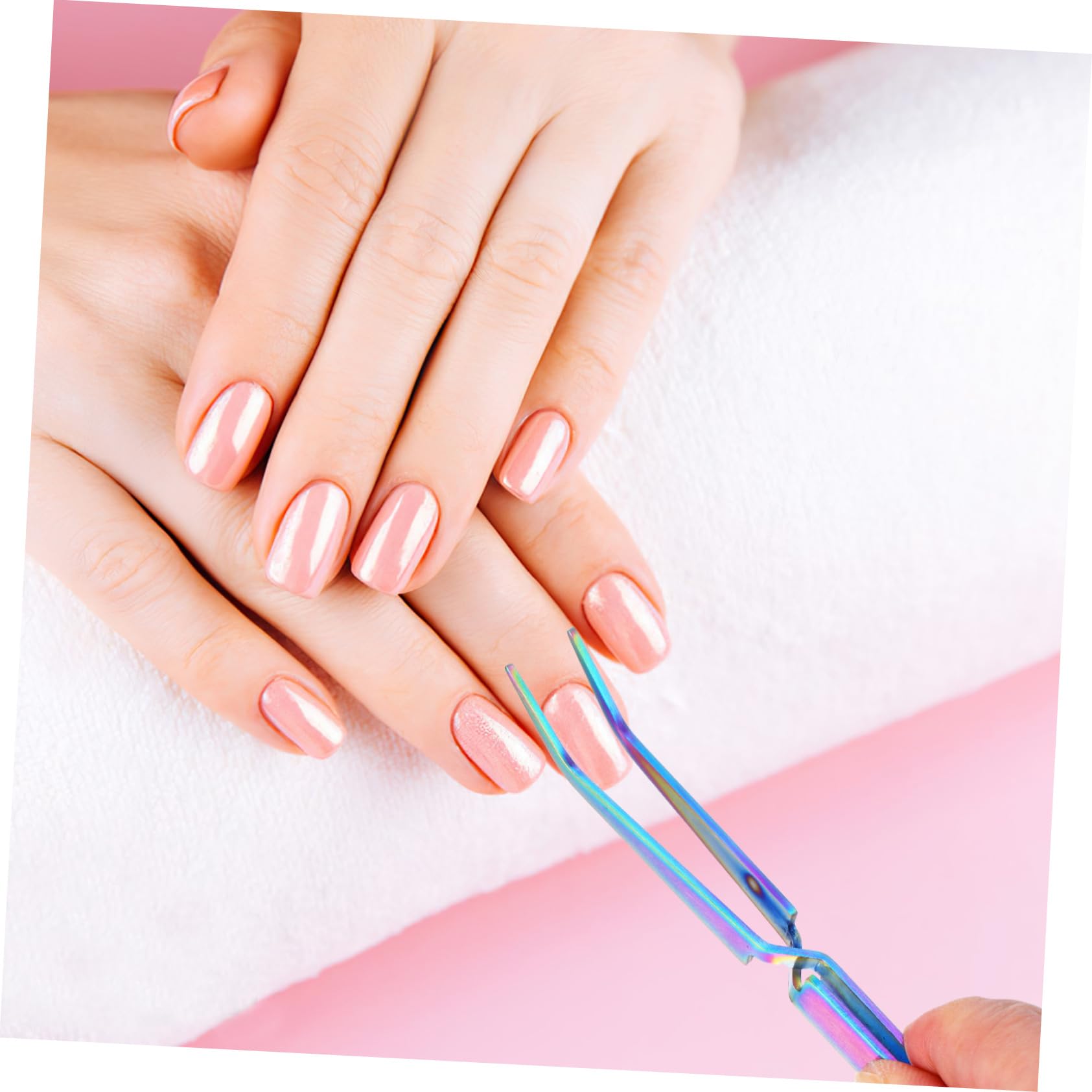 2 Pcs Stainless Steel Nail Shaping Tweezers - Professional Manicure Tools for Gel Nails, Nail Clamps & Pinching Tool | Perfect for Nail Art, DIY Home Manicure & Salon Use