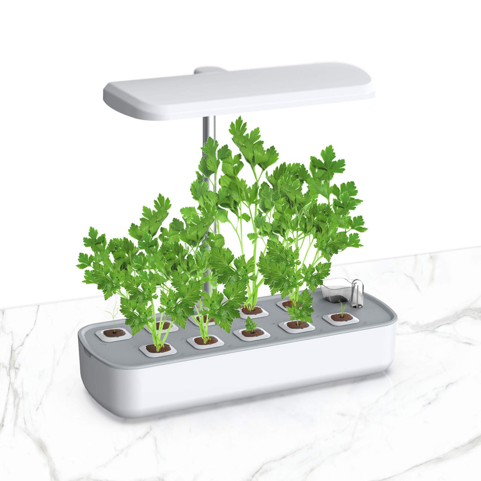 Smart Hydroponics Growing System - Indoor Herb Garden Kit with Adjustable LED Grow Light, 10 Pots for Home & Kitchen Gardening | Perfect for Fresh Herbs, Vegetables & Small Plants