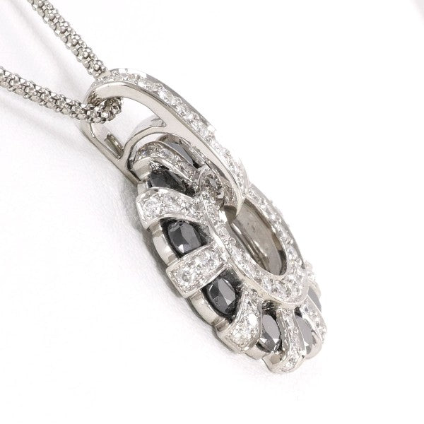 18K White Gold Black Diamond Necklace for Women - Elegant & Luxurious Jewelry Gift for Anniversary, Wedding, or Special Occasion