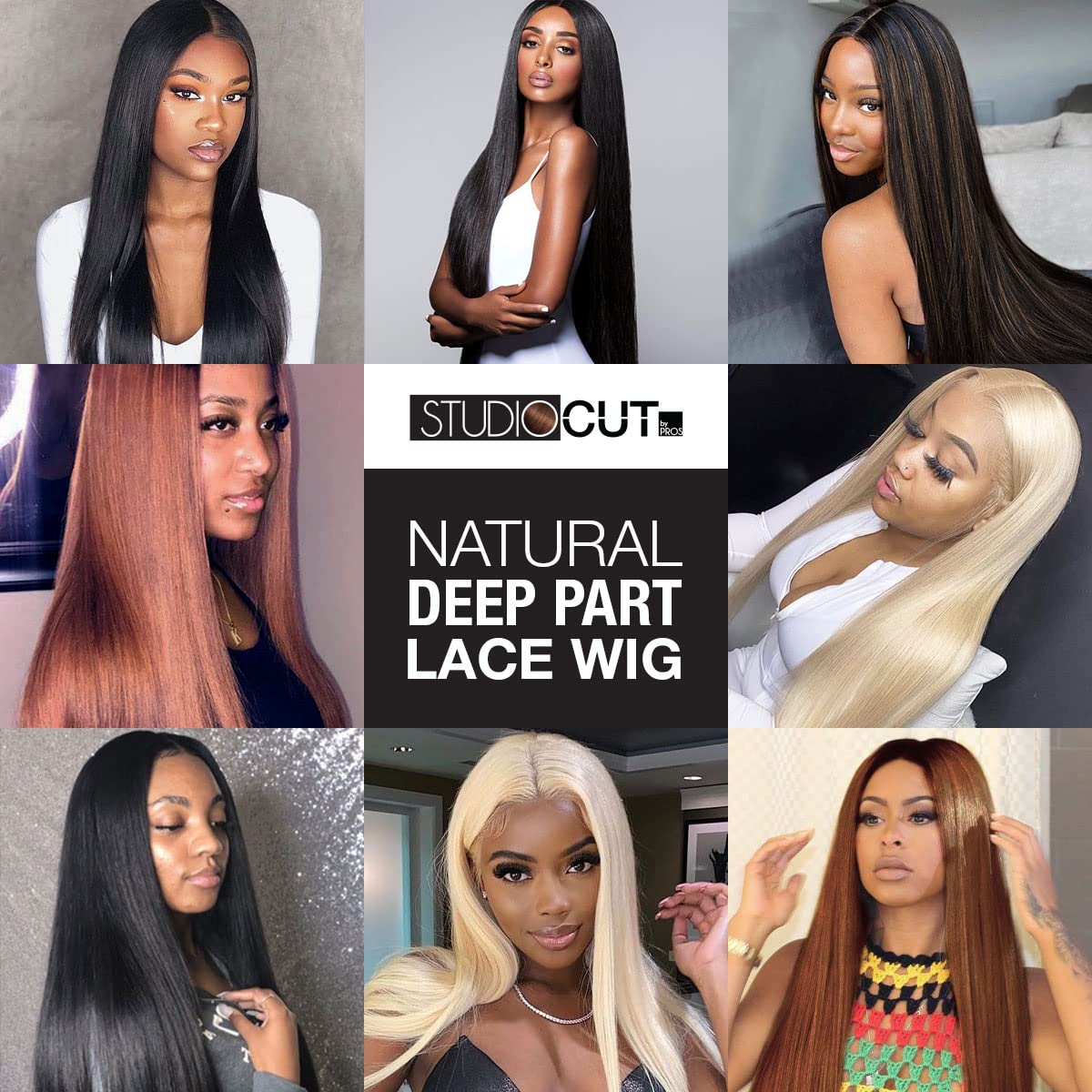 36 Inch Lace Front Wig - Bone Straight Super Long Synthetic Hair with Realistic Hairline - Heat Resistant Middle Part Wig for Black Women - Jet Black DPL002 | Perfect for Cosplay, Daily Wear & Special Occasions