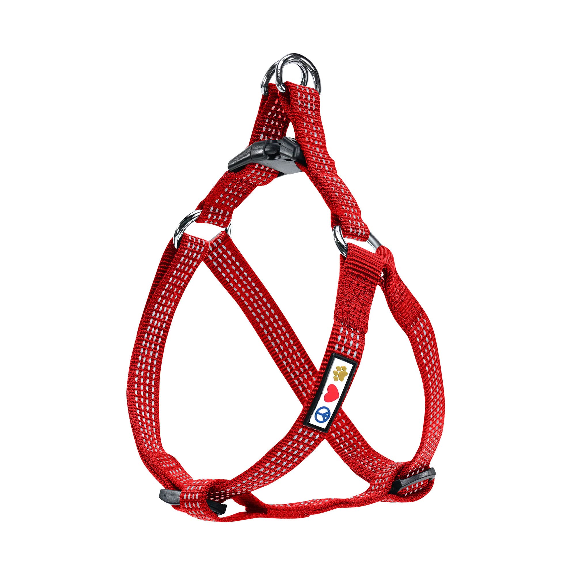 Pawtitas Reflective Step-in Dog Harness - Comfortable & Adjustable Vest for Large Dogs - Perfect for Training, Walking & Night Safety (Red) - Ideal for Outdoor Adventures & Daily Pet Care