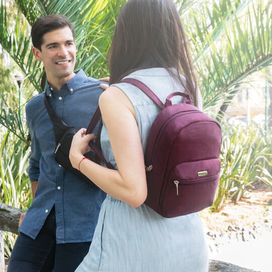 Travelon Anti-Theft Essentials Small Backpack - Secure & Lightweight Crossbody Bag for Travel, Commuting & Daily Use