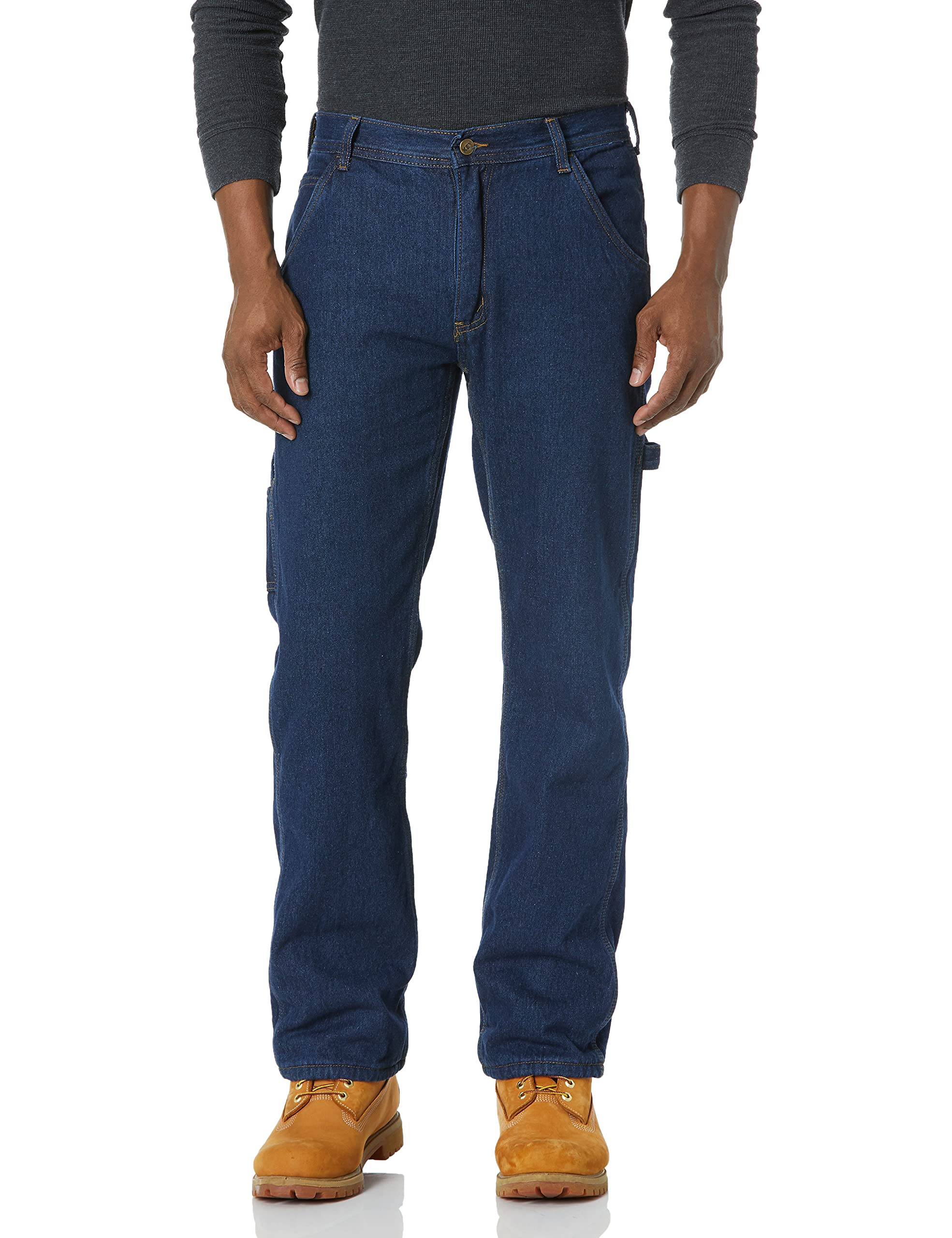 Big & Tall Men's Fleece-Lined Dungaree Overalls - Comfortable Stretch Denim Workwear for Winter & Outdoor Activities (Hunting, Fishing, Construction)
