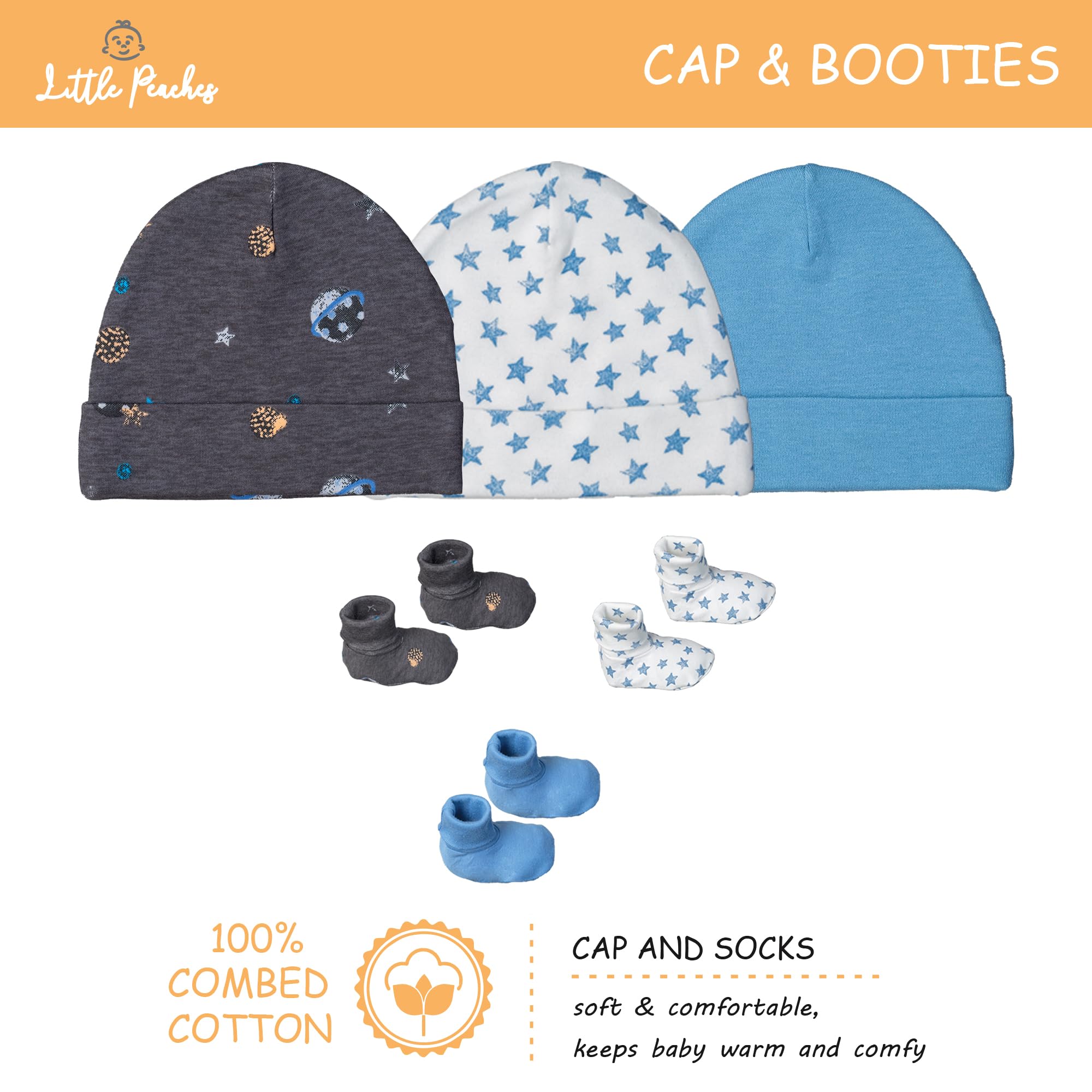 Newborn Baby Clothes Gift Set for Girls & Boys 0-3 Months - Soft Cotton Layette with Hat & Mittens | Perfect for Hospital, Photo Shoots & First Outings