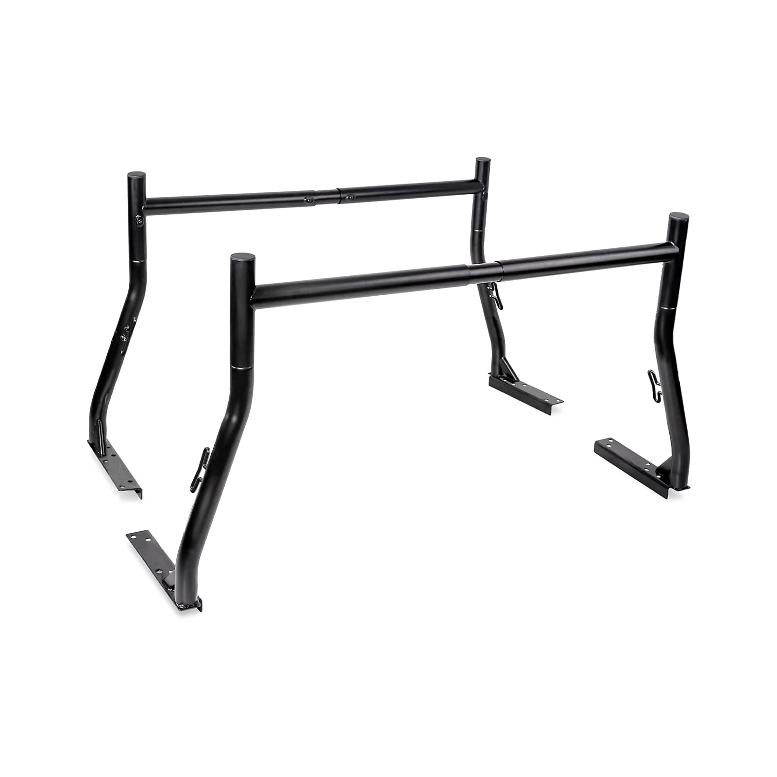 Heavy Duty 800Ibs Capacity Extendable Steel Truck Ladder Rack - 2-Bar Set with Tool Box Mounting | Matte Black Finish | Patent Pending | Perfect for Contractors, Landscapers & Roofers (USPTO Approved)